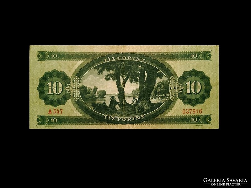 10 FORINT 1957 - 56 UTÁN az első Kádár címeres bankjegyek közül!