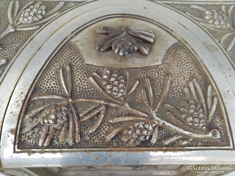 Antik Art Deco szecesszió jugendstil vaskályha kályha bányász vájár kandalló keret 3820