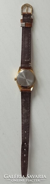 Retro Vintage Lé Chord Bőrszíjas Női Karóra Quartz Aranyozott