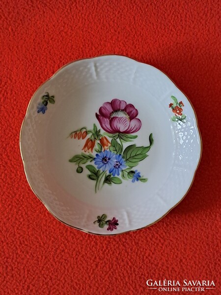 1 Ft-ról! Antik Herendi virágmintás tálka, ékszertartó