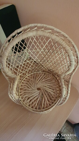 Rattan kicsi páva fotel, baba fotel