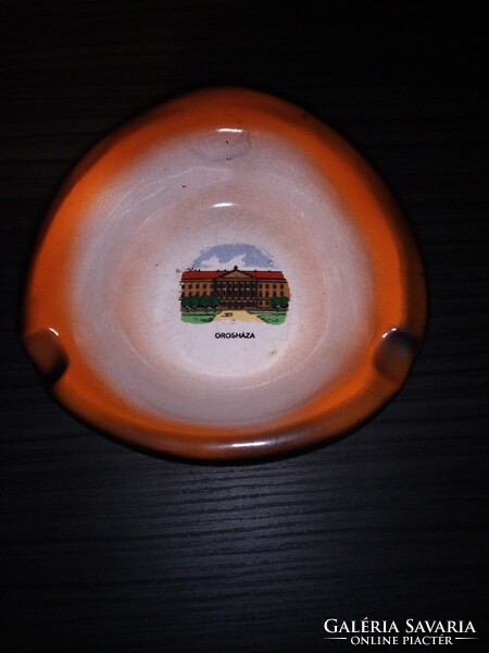 Bodrogkeresztúr kerámia emlék hamutál. Orosháza. 14 cm. Hibátlan