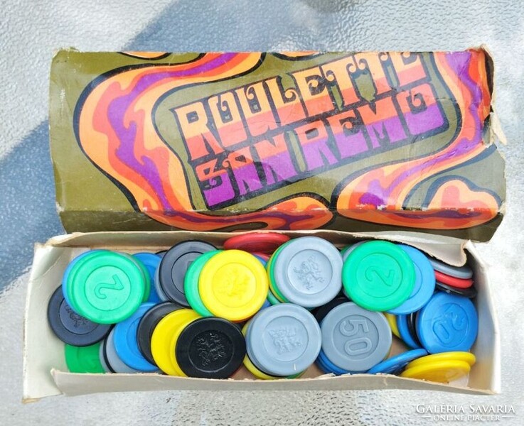 „Retro Roulette San Remo játékzseton készlet – eredeti dobozban