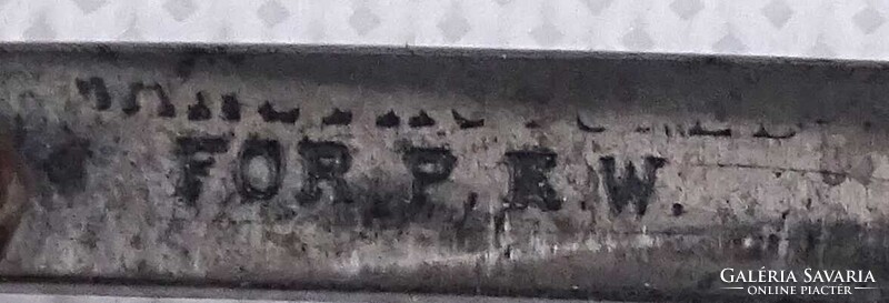 1X431 Antik jelzett szaru nyelű borotva bőr tokban