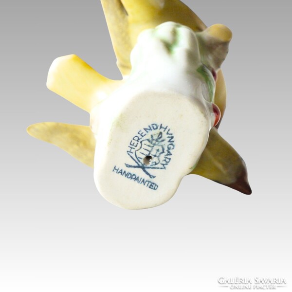 Herendi porcelán madárpár, 7 cm magas sárgarigópár