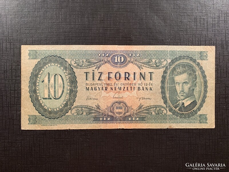 *** "01"-es fordított hátlapi alapnyomatos 1962-es 10 ft ***
