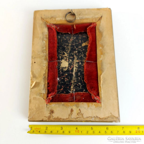 19. századi antik Madonna dombormű aranyozott faragott fakeretben