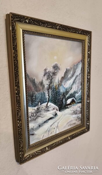 Ioan Grosos olajfestmény - Téli táj