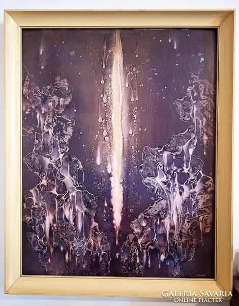 Máriási Masznyik Iván (1928 - 1997) Szakadék c. Képcsarnokos festmény 80x60cm Eredeti Garanciával