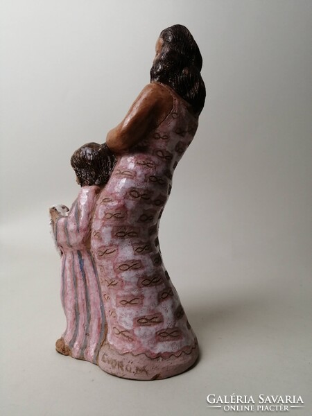 ENDRŐ MARGIT /1899-1986/ - ANYA ÉS LÁNYA KERÁMIA SZOBOR