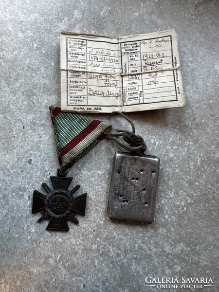 Tűzkereszt,dögcédulával együtt,II.vilàgháború