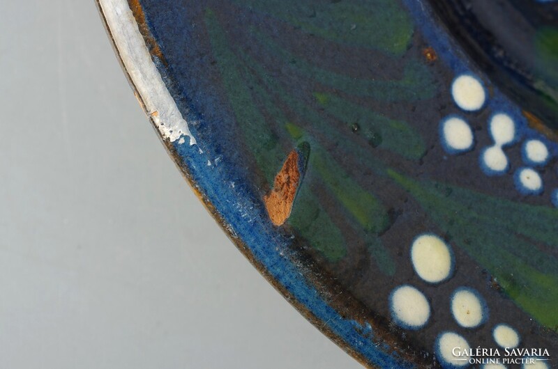 Erdély Szilágyság Zilah népi kék dísztányér