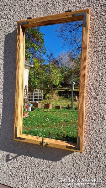 Fali előszoba tükör régi ablakkeretből 90 x 52 cm
