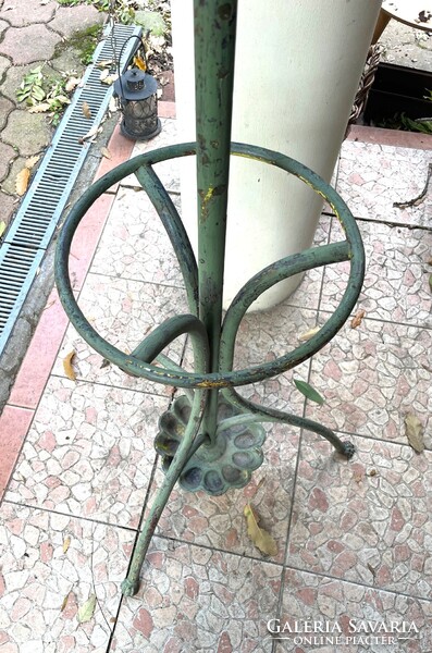 Antik szecessziós esernyő és bottartós, babás álló fém fogas