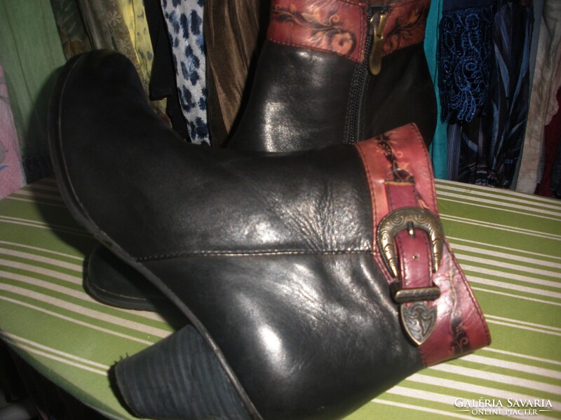 Laura Vita SoftComfort bőr bokacsizma 37