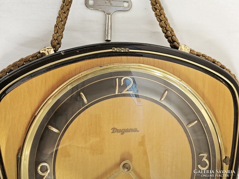 Vintage Dugena függő falióra, kézi szerkezettel