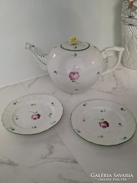 Herendi Tercia bécsi rózsás teás kanna szett