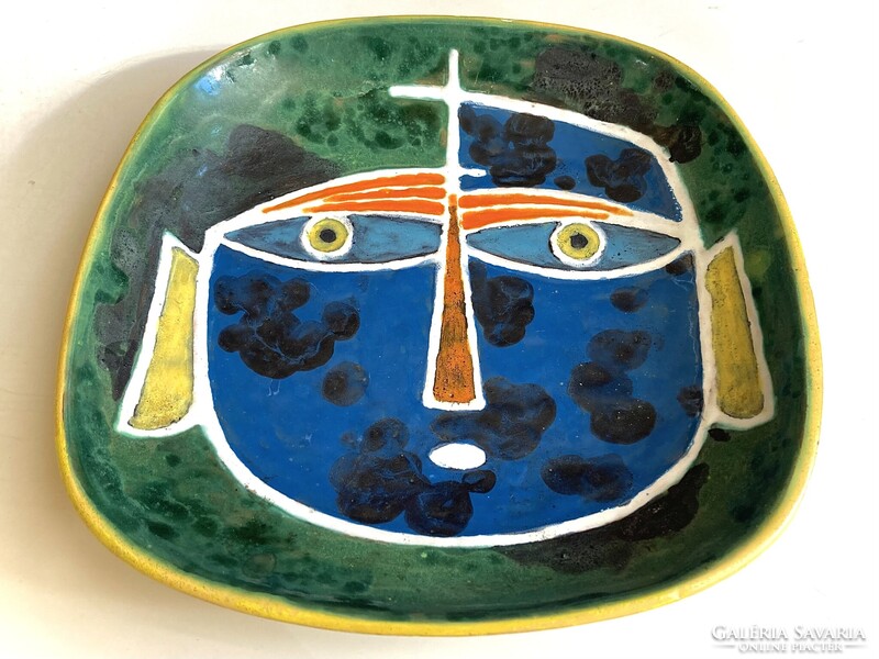 Pál Ferenc absztrakt/kubista kerámia tál