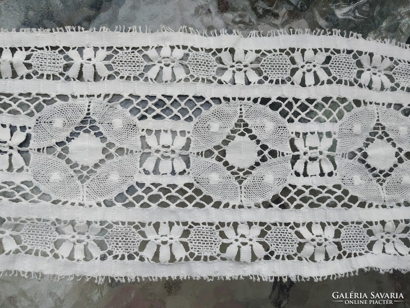 Erdélyi kézzel horgolt csipke csík, stóla, antik, hibátlan