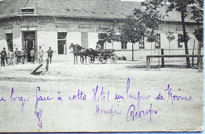 Kevevára (Dél-Bánság) - Hoffmann szálloda - antik  fotó képeslap 1919