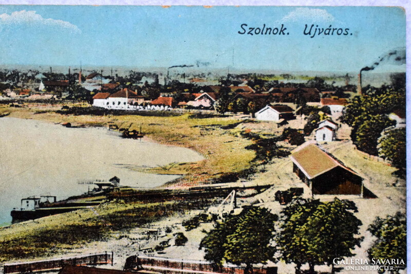 Szolnok - Újváros létképe  - antik litho képeslap