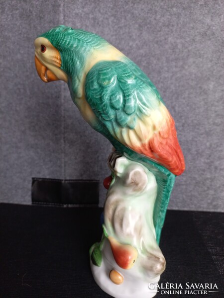 Herendi nagy porcelán papagáj, jelzett, hibátlan