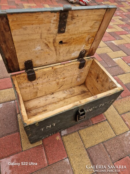 Régi katona láda antik katonai láda fa láda vintage régiség