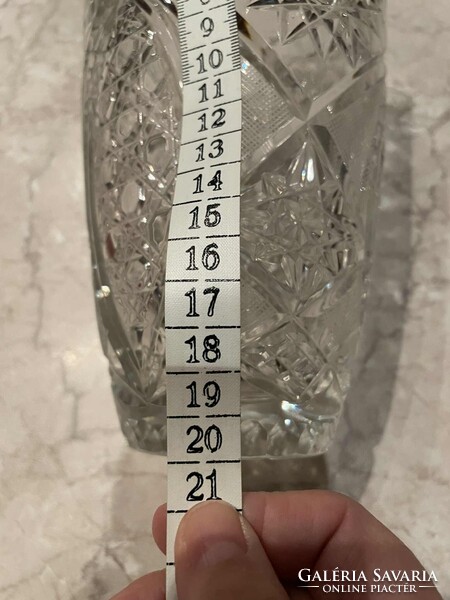 Kristály váza 20 cm magas, hibátlan vitrin állapotban