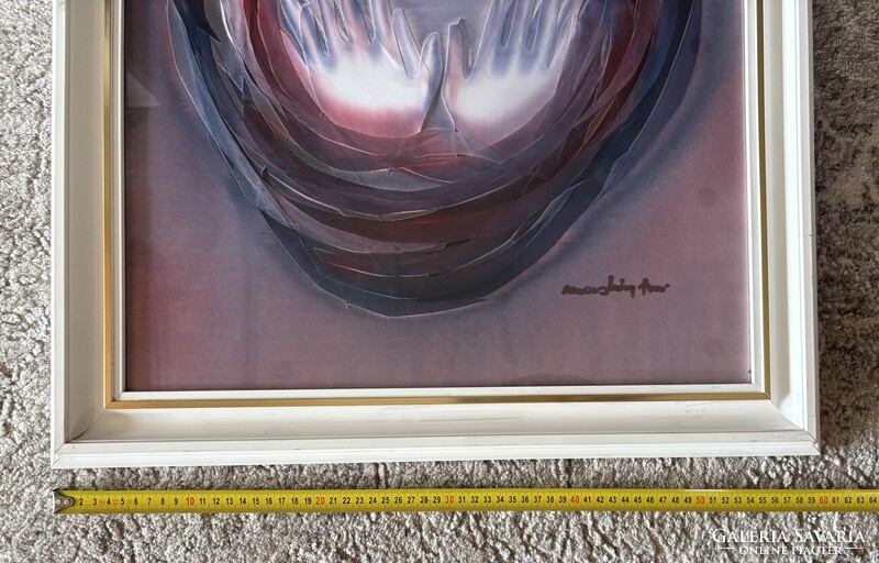 Macskássy Izolda nagyméretű (50x70) selyemkollázs képe