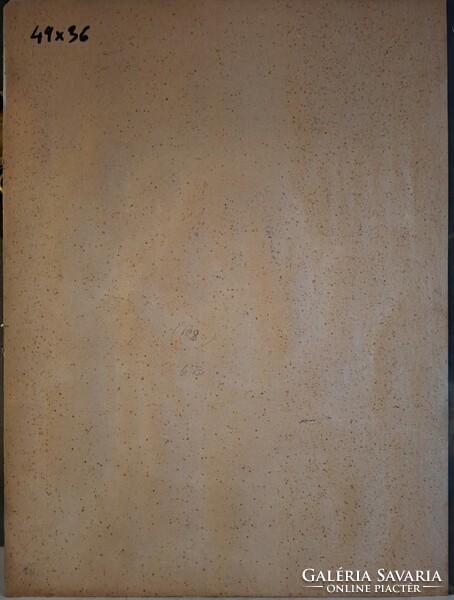 Tibai Takács János (1876-1953) Tabáni park részlet.  Akvarell/papír.  49x36cm, kerete nincs.