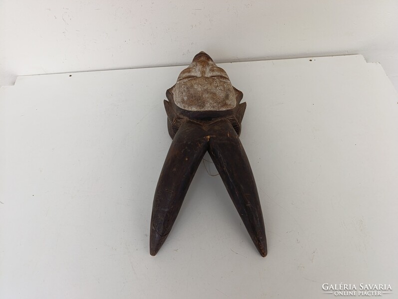 Afrikai maszk antik antilop patinás fa Kwele népcsoport Gabon africká maska D805 611 5602