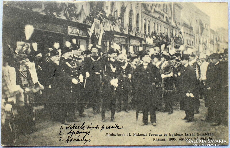 Kassa - Miniszterek(Wekerle, Apponyi ,Darányi) Rákóczi Ferenc és társai újratemetésén 1906.okt 29