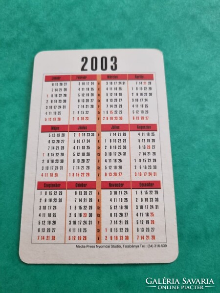 Zámbó Tibor PERSECUTOR képviselet Tatabánya 2003. évi kártyanaptár