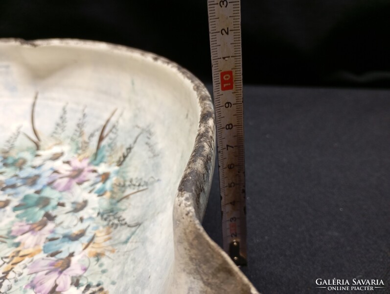 Művészi szignált porcelán tál 37 cm