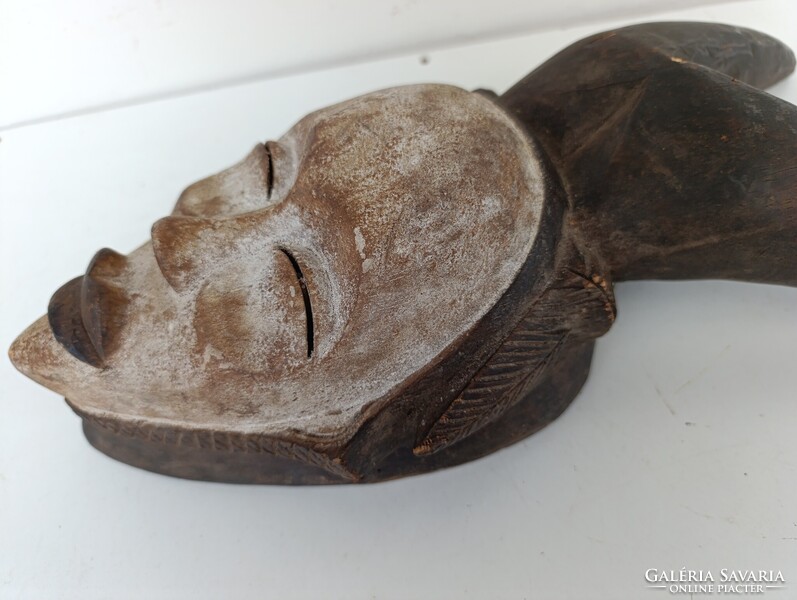 Afrikai maszk antik antilop patinás fa Kwele népcsoport Gabon africká maska D805 611 5602