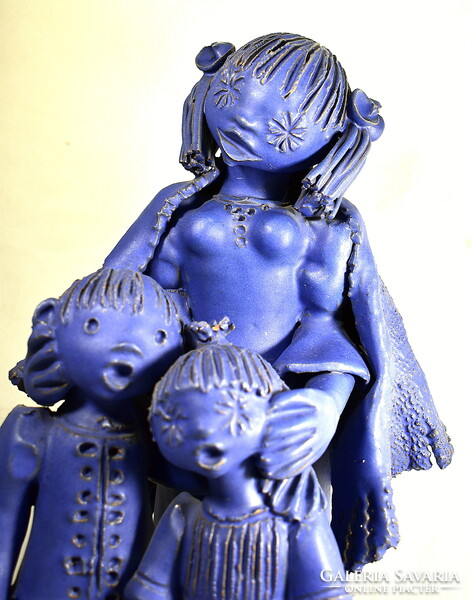 Kovács Éva (1938-2017) A HÁROM TESTVÉR ... KÉK SZÍNBEN !!!