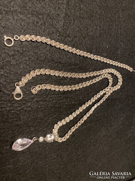 Ezüst szett kristállyal  925