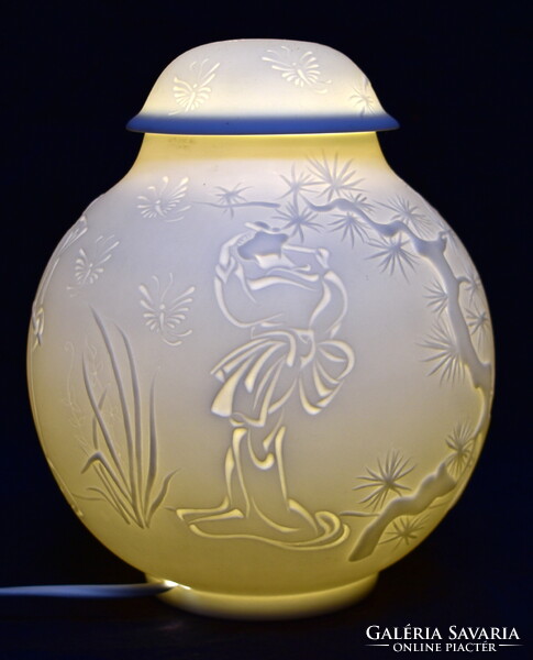 RITKASÁG ! JAPÁN MINTÁS HERENDI PORCELÁN GÖMB LÁMPA