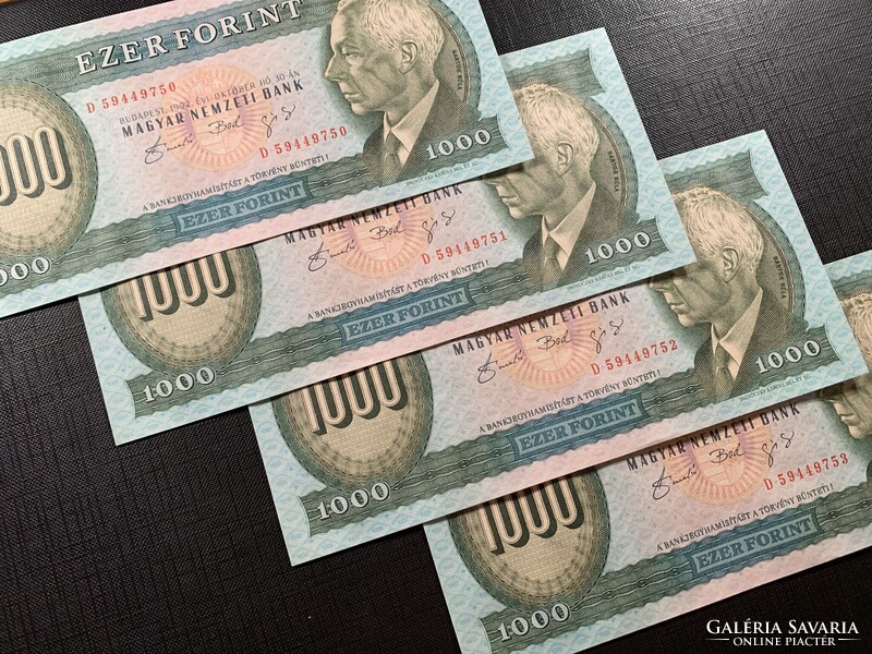 ***  GYÖNYÖRŰ 4-es sorszámkövető 1992-es “D” 1000 forint EF+ ***