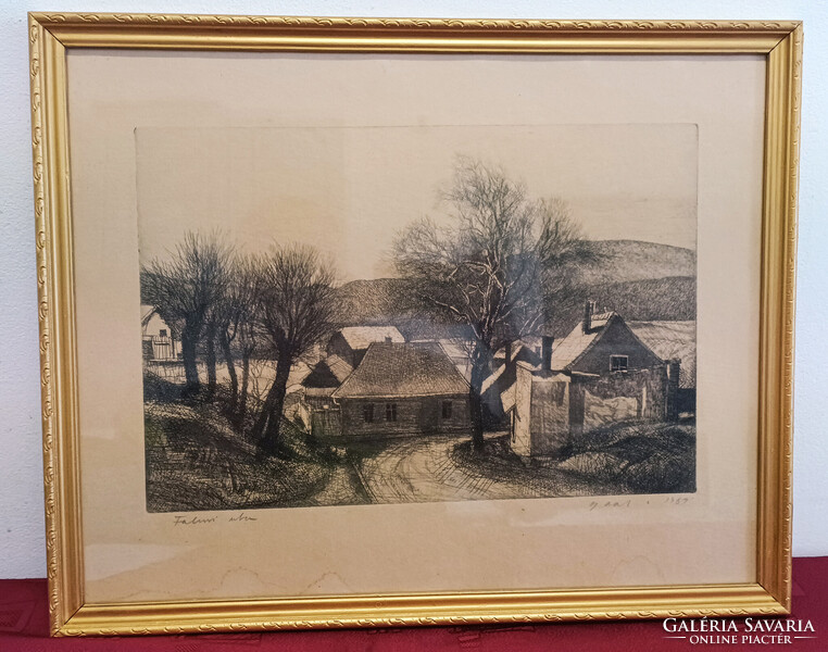 Gaàl Domokos Falusi Utca Rézkarc Szép Keretben