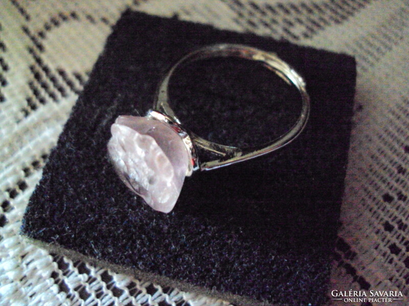 Ezüst gyűrű ametiszt rózsával  állítható méret