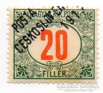 Bélyeg: Csehszlovák felülnyomás. (hamis felülnyomás)