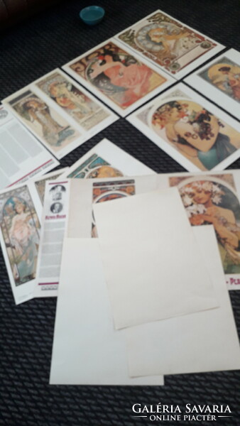 60x43cm 10 darabos Alfons Mucha plakát szett  reprodukció