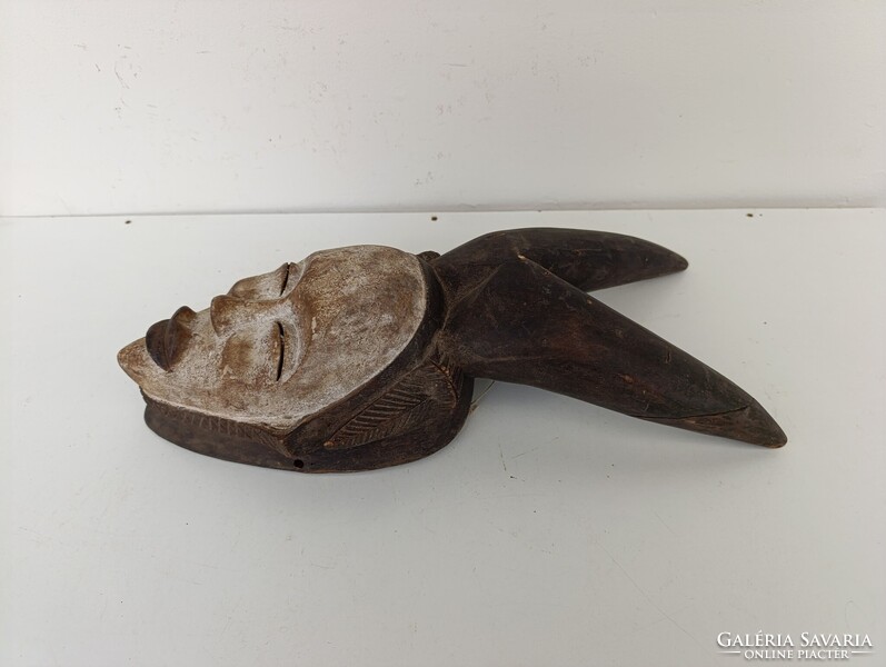 Afrikai maszk antik antilop patinás fa Kwele népcsoport Gabon africká maska D805 611 5602