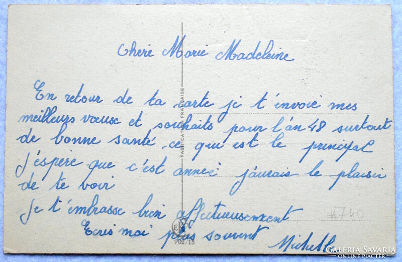 Art deco újévi üdvözlő litho képeslap - gyerekek ,  fagyöngy  aranyszín felülnyomás