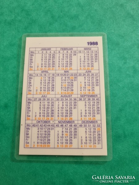 NUR Turisztikai Utazási Iroda 1988. évi német kártyanaptár