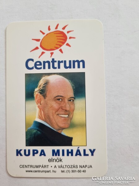 CENTRUMPÁRT 2002. évi kártyanaptár - Kupa Mihály elnök
