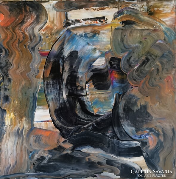 Baján Ildikó festmény 50 x 50 cm. Időtlenség.