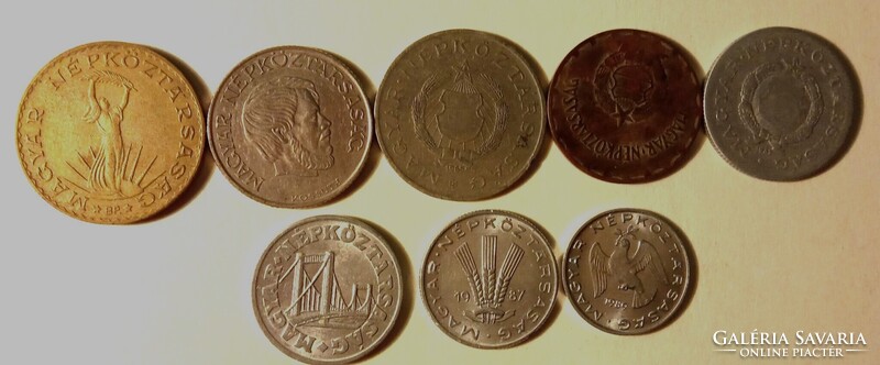 Magyar Népköztársaság forgalmi pénzérmék 9 féle 32 db együtt és külön