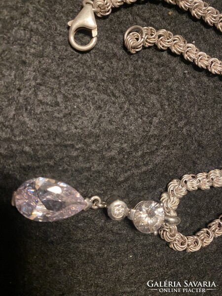 Ezüst szett kristállyal  925